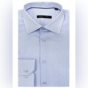 Horst Light Blue Long Sleeve Button Down Shirt 100% Cotton Size 16